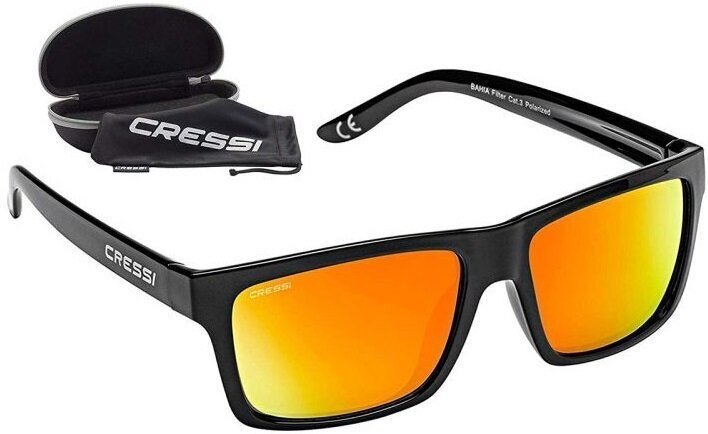 Óculos de náutica Cressi Bahia Black/Orange/Mirrored Óculos de náutica