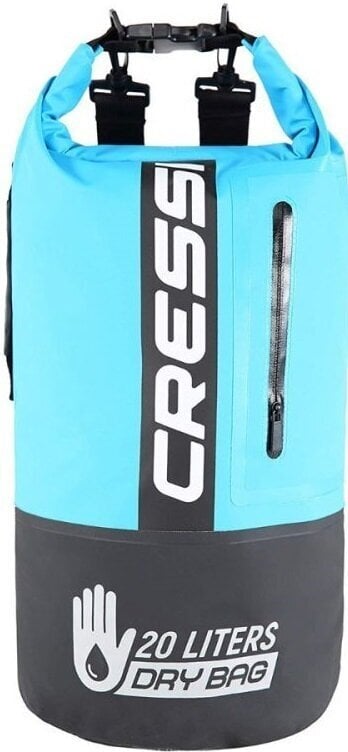 Borsa impermeabile Cressi Dry Bag Bi-Color Black/Light Blue 20L