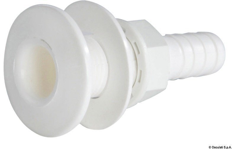 Boat Water Valve, Boat Filler Osculati Seacock white plastic with hose adaptor 1''