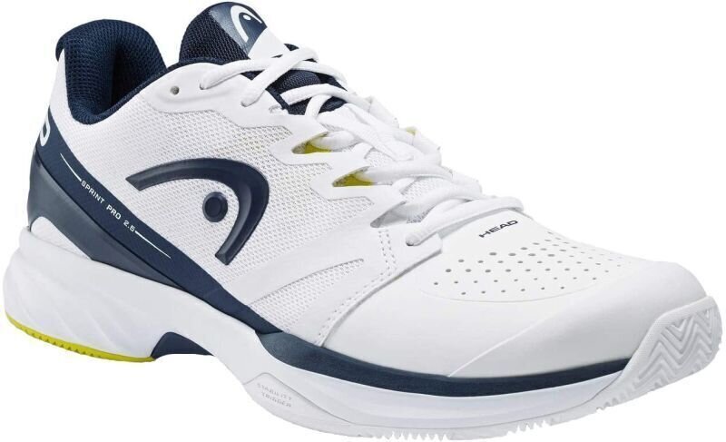 Chaussures de tennis pour hommes Head Sprint Pro 2.5 Clay White/Dark Blue 42,5 Chaussures de tennis pour hommes