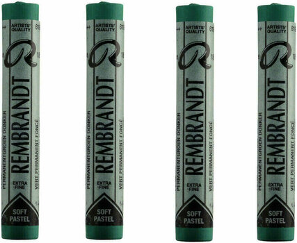 Pastel sec Rembrandt Soft Pastel Coffret de pastels secs Permanent Green Deep 5 4 pièces - 1