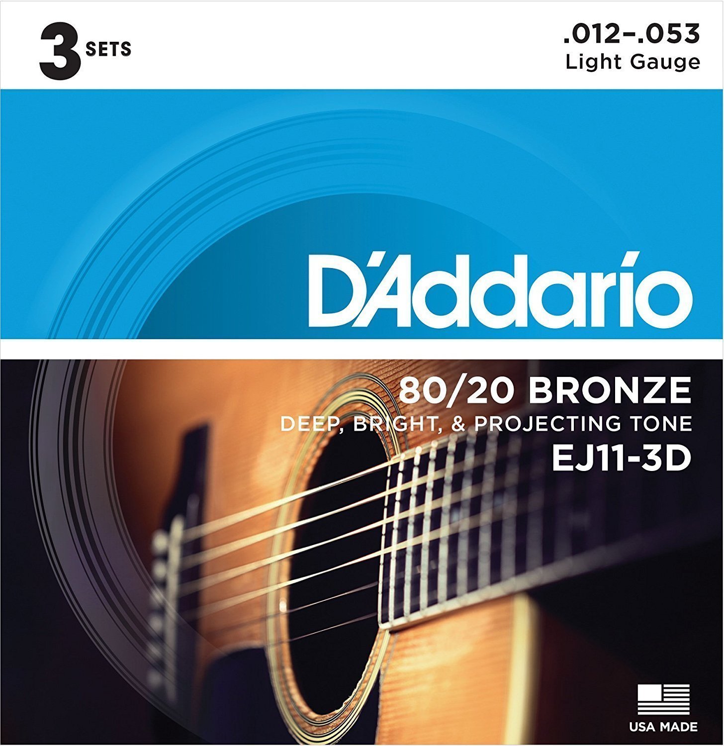 Struny pro akustickou kytaru D'Addario EJ11-3D