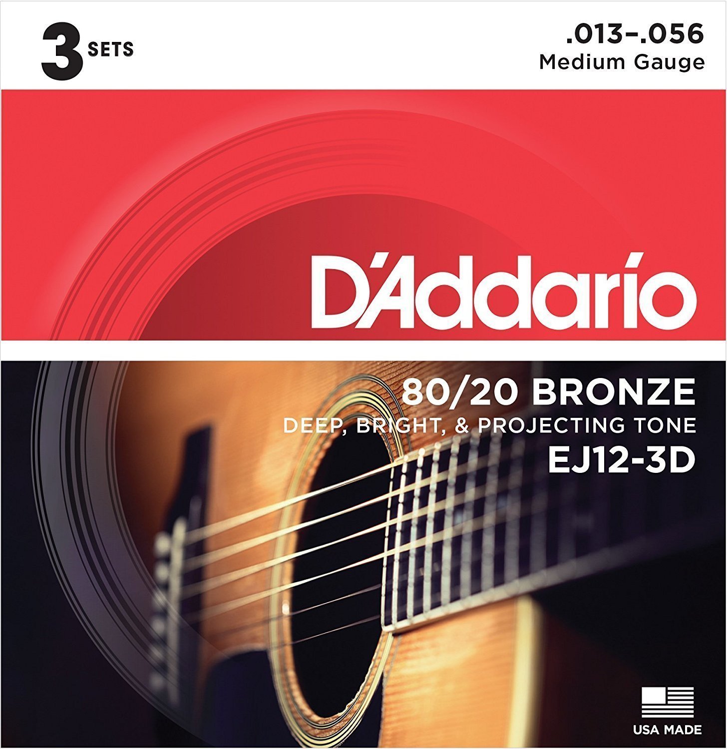Saiten für Akustikgitarre D'Addario EJ12-3D