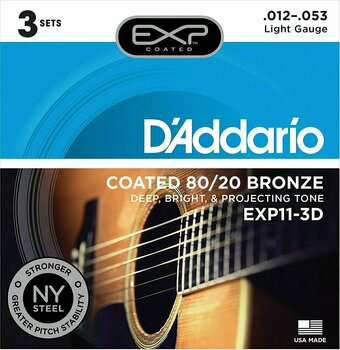 Snaren voor akoestische gitaar D'Addario EXP11-3D - 1