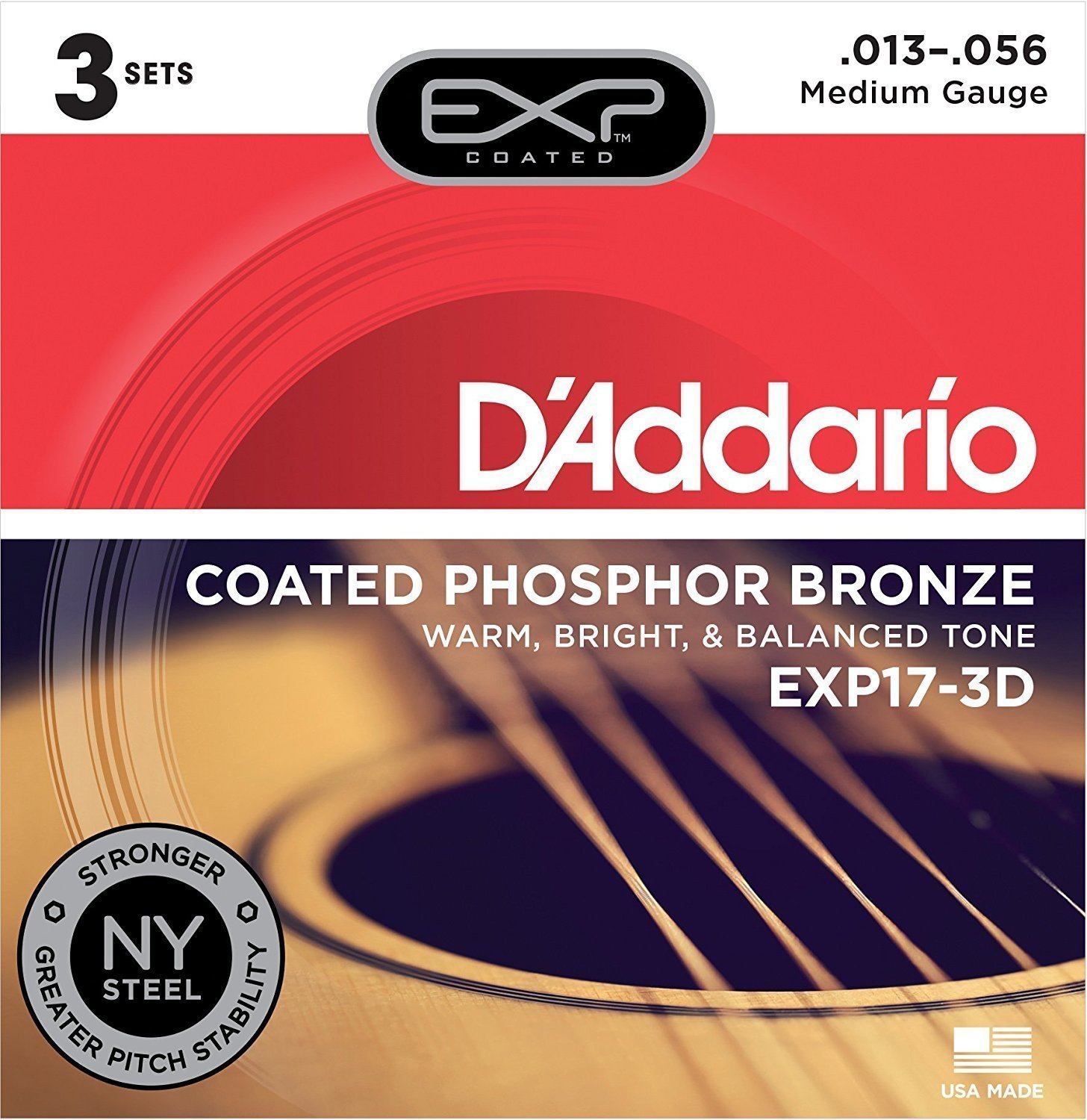Snaren voor akoestische gitaar D'Addario EXP17-3D