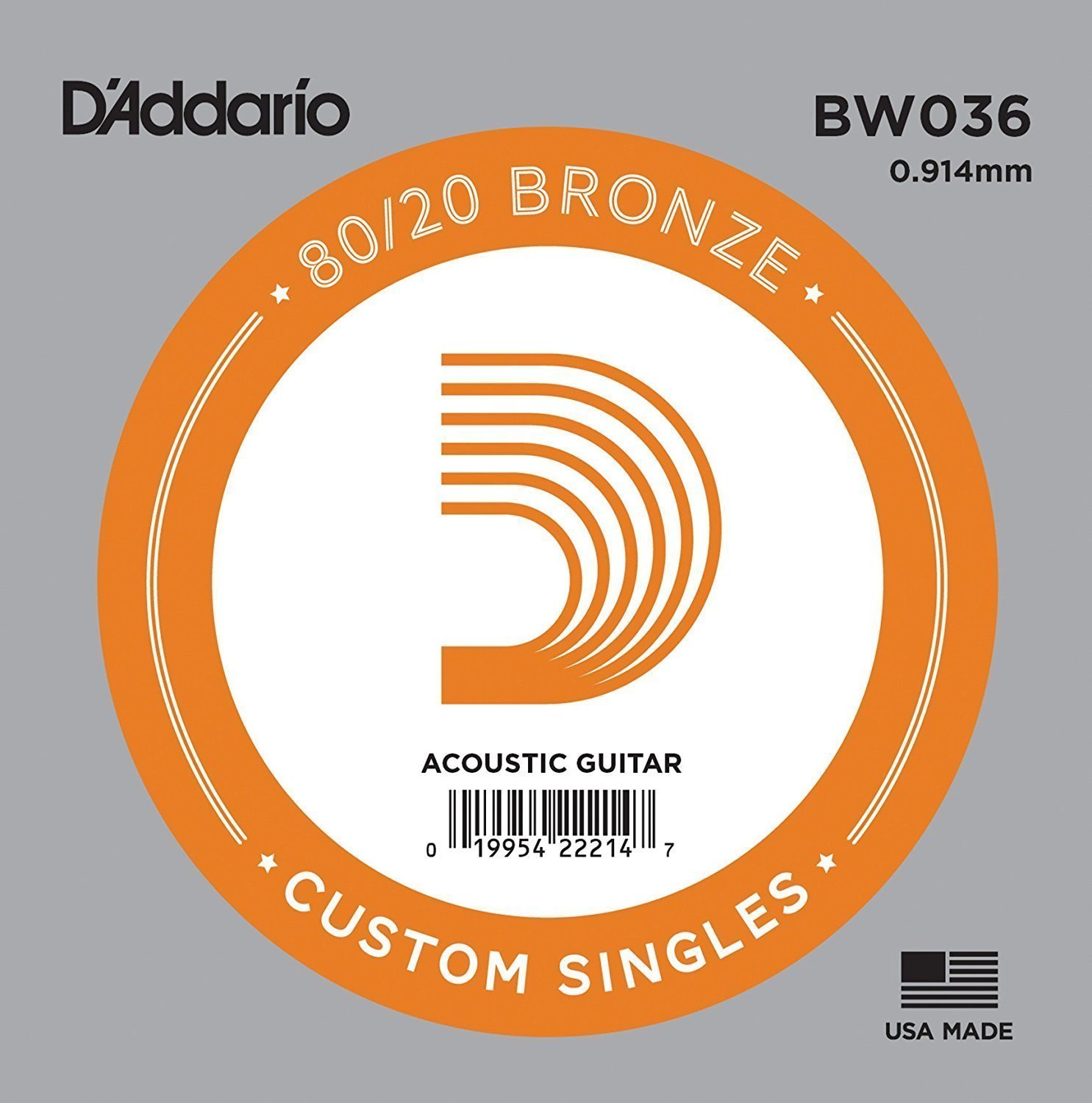 Единична струна за китара D'Addario BW036 Единична струна за китара