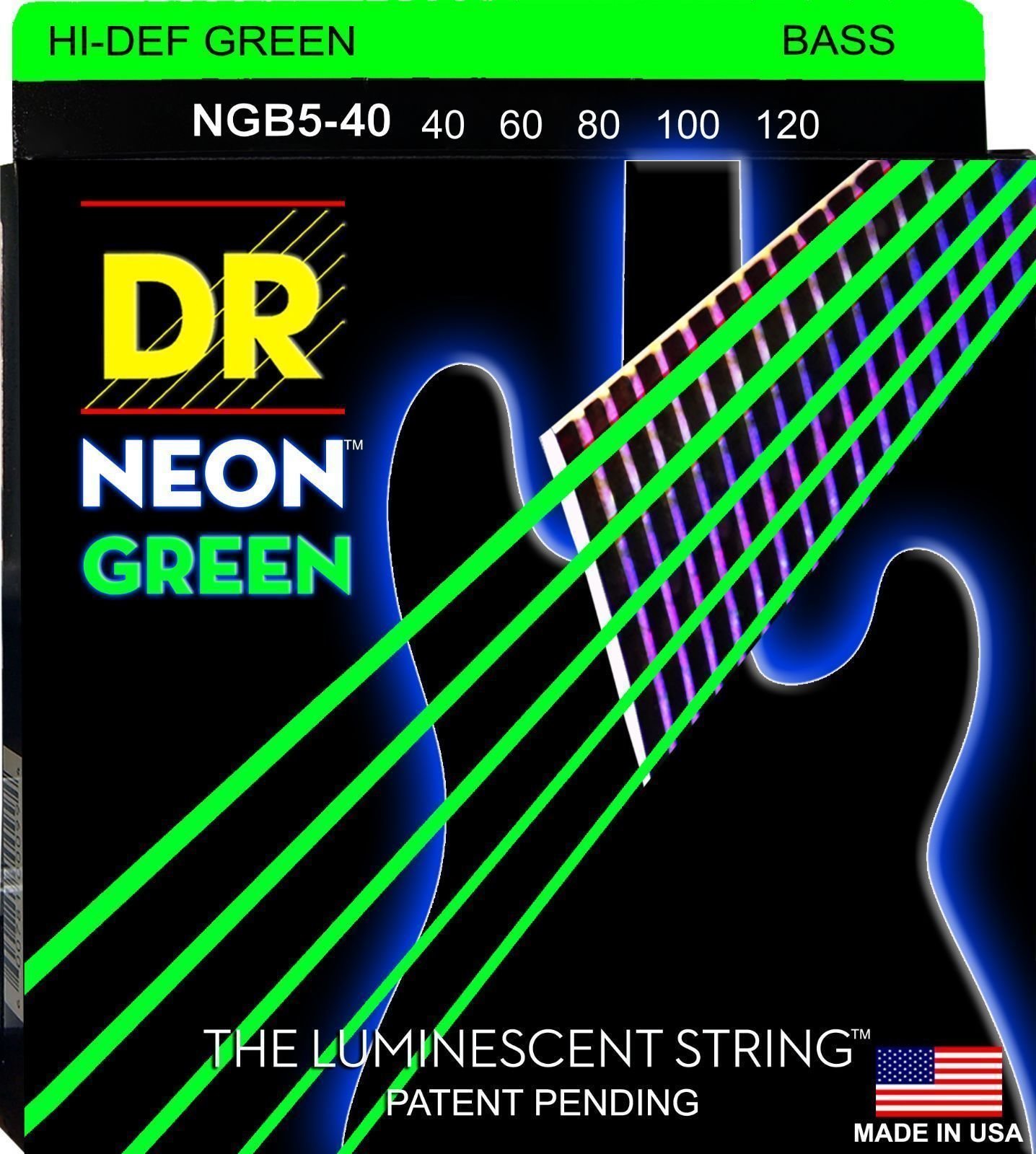 Struny do gitary basowej 5-strunowej DR Strings NGB5-40