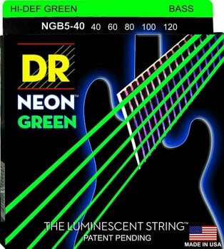 Struny do gitary basowej 5-strunowej DR Strings NGB5-40 - 1