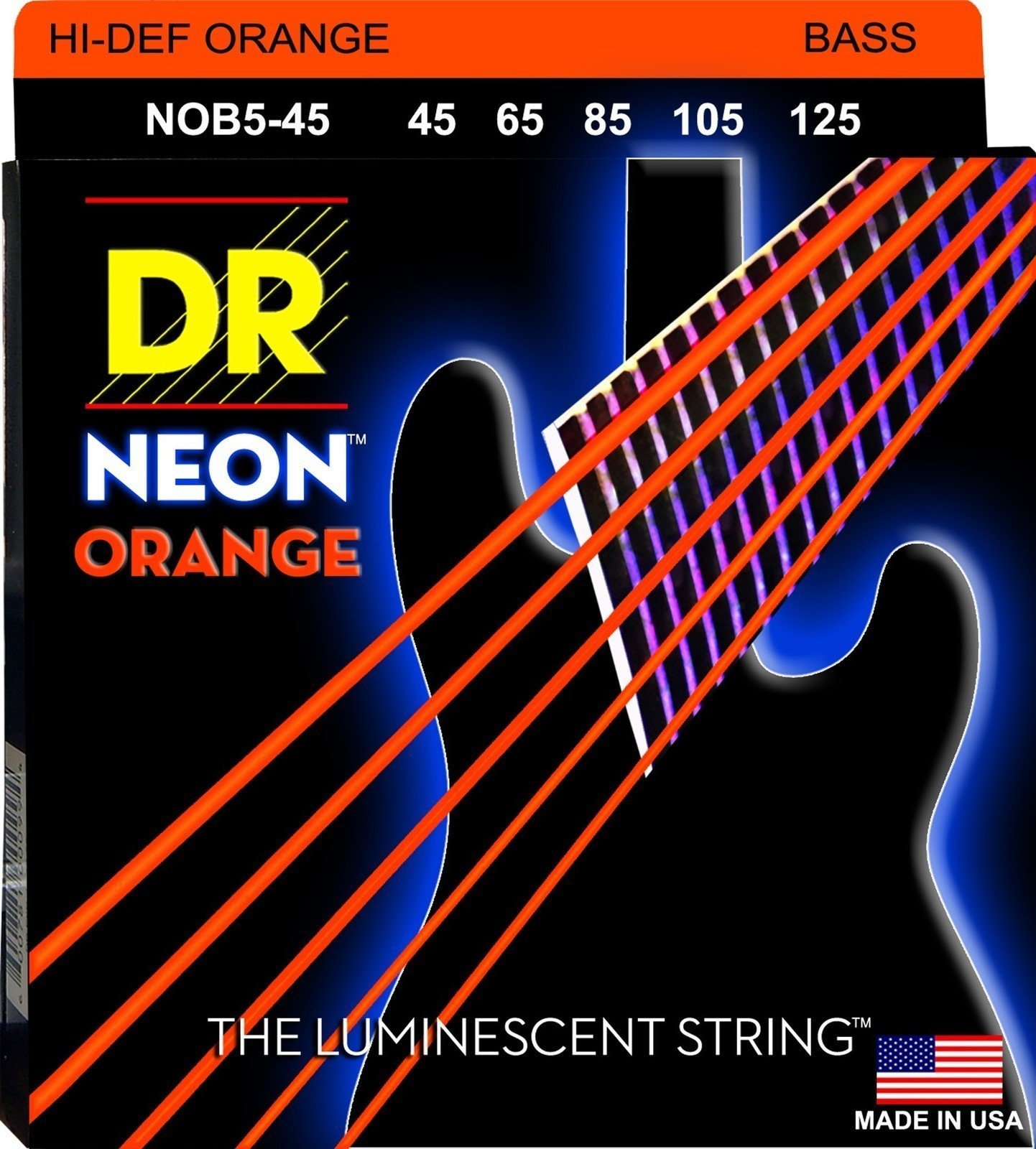 Struny pro 5-strunnou baskytaru DR Strings NOB5-45
