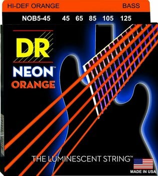 Struny pre 5-strunovú basgitaru DR Strings NOB5-45 - 1