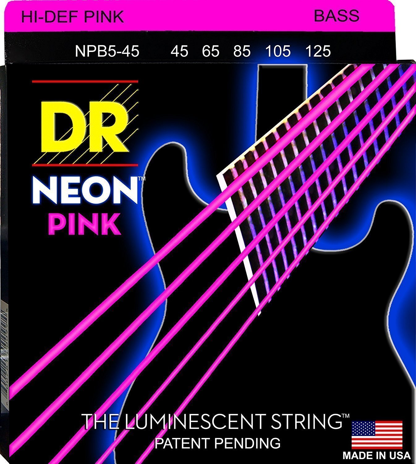 Struny do gitary basowej 5-strunowej DR Strings NPB5-45