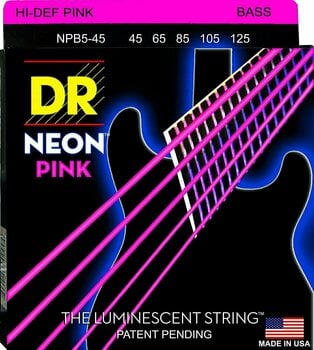 Struny pro 5-strunnou baskytaru DR Strings NPB5-45 - 1