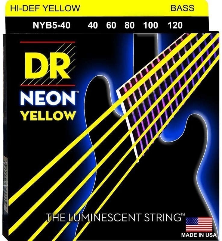 Struny pre 5-strunovú basgitaru DR Strings NYB5-40