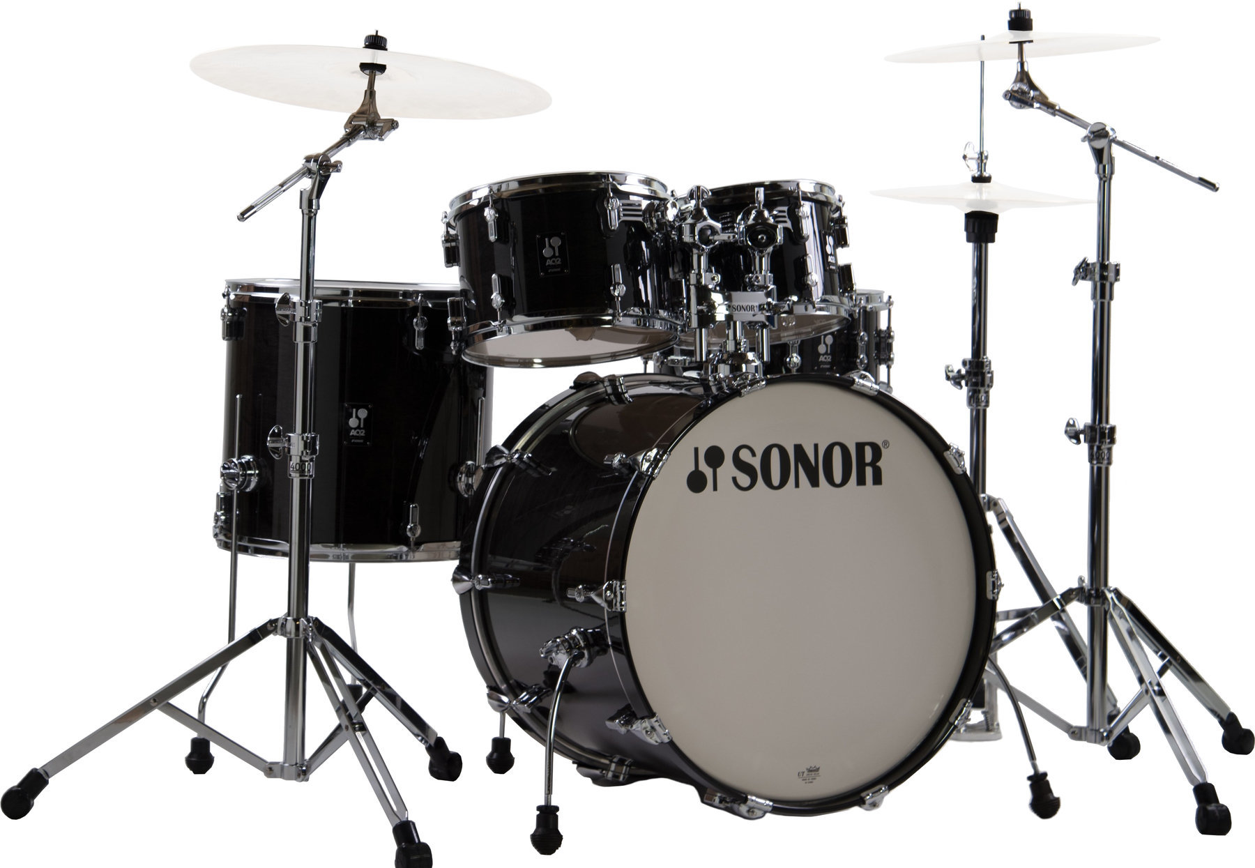 Akoestisch drumstel Sonor AQ2 Stage Set Transparent Stain Black