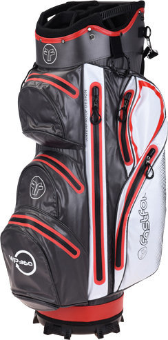 Golf torba Fastfold Waterproof Grey/White/Red Cart Bag