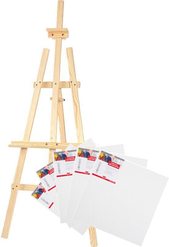 Painting Easel Leonarto Painting Easel ISABEL & Canvas SET Natural