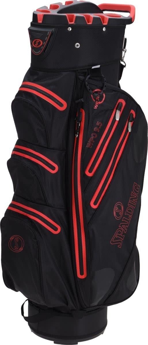 Saco de golfe Spalding 9.5 Inch Waterproof Cart Bag Black Red