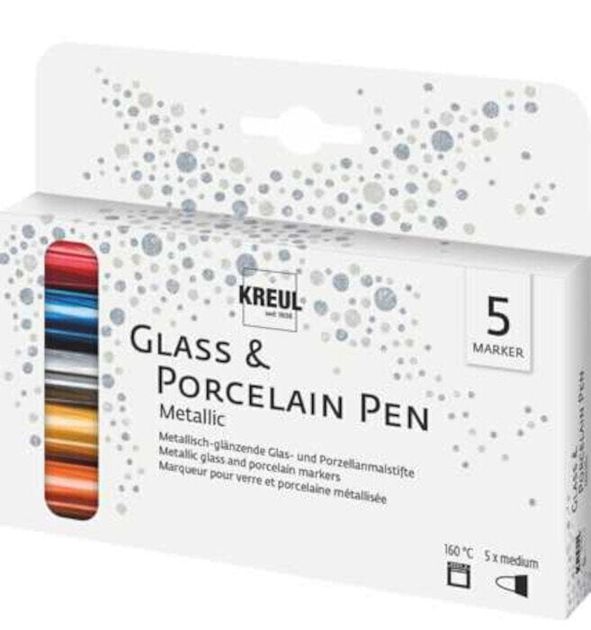 Merkintäkynä Kreul Metallic 'M' Glass and Porcelain Marker Mix 5 pcs