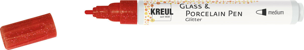 Merkintäkynä Kreul Glitter 'M' Glass and Porcelain Marker Carmine Red 1 kpl