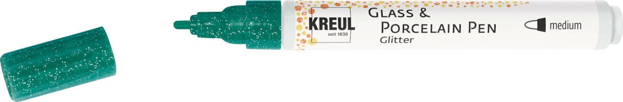 Marqueur Kreul Glass & Porcelain Pen Glitter Medium Marqueur pour verre et porcelaine Vert 1 pc