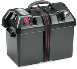 Minn Kota Batteriebox mit Anzeige und Anschlüssen