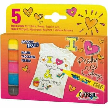 Feutre à point Kreul Javana Texi Medium Ensemble de marqueurs textiles 5 pièces - 1