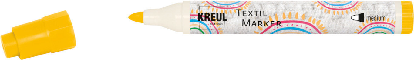Felt-Tip Pen Kreul Javana Texi Medium Textile Marker Primary Yellow 1 pc