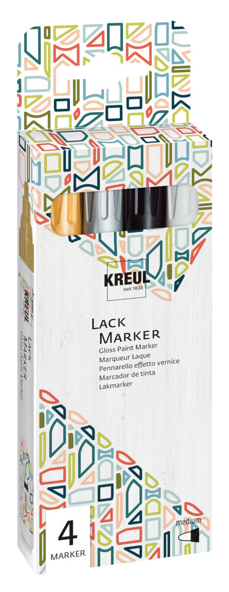 Markör Kreul Lack 'M' Gloss Marker Mix 4 st