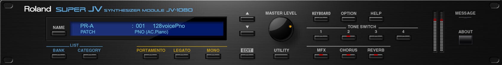Logiciel de studio Instruments virtuels Roland JV-1080 Key (Produit numérique)