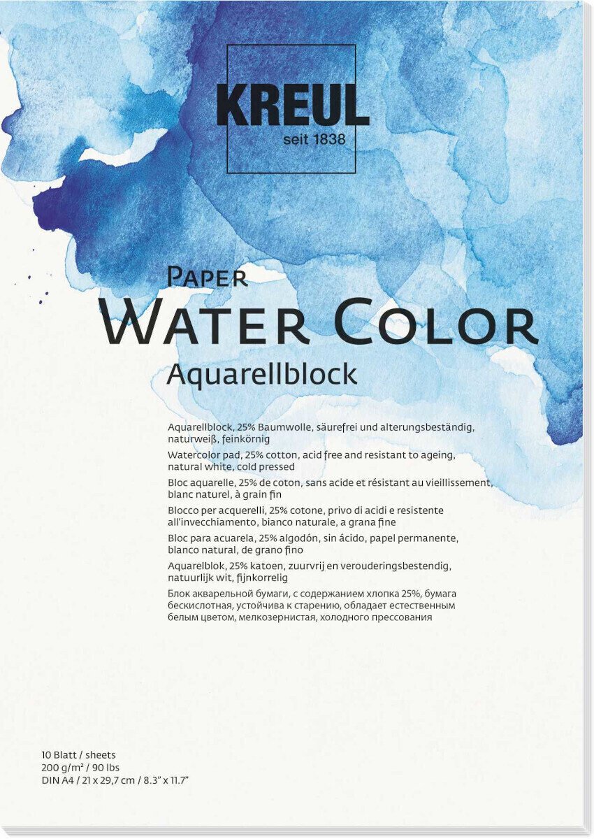 Carnete de Schițe Kreul Paper Water Color A4 200 g