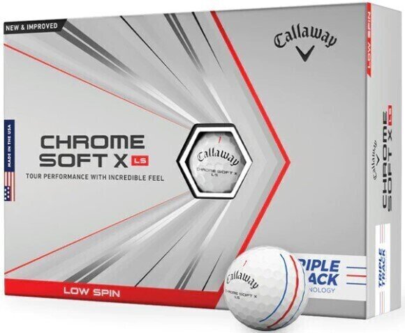 Nova loptica za golf Callaway Chrome Soft X LS White Triple Track Golf Balls