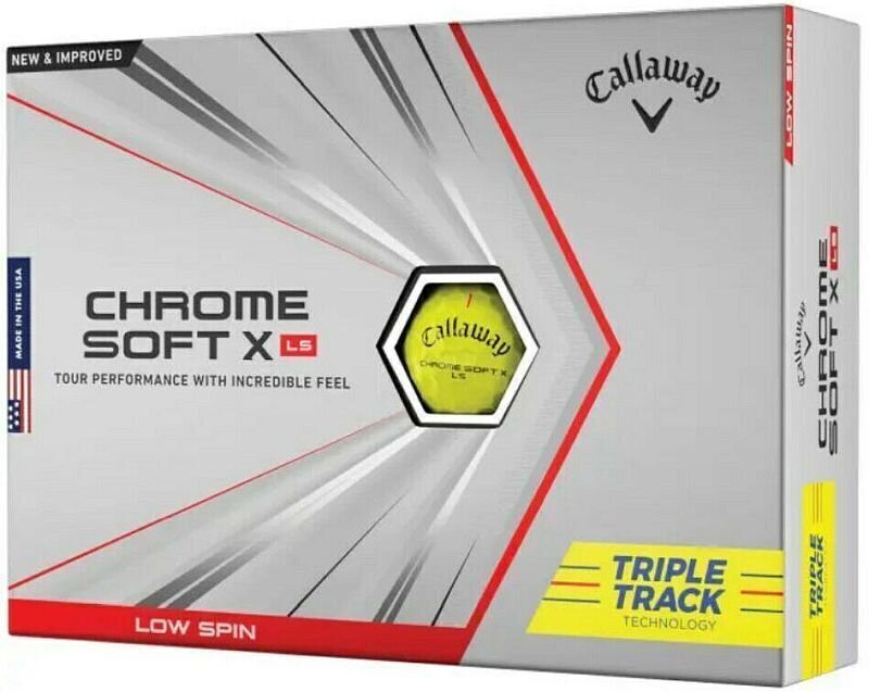 Нова топка за голф Callaway Chrome Soft X LS Yellow Triple Track Golf Balls