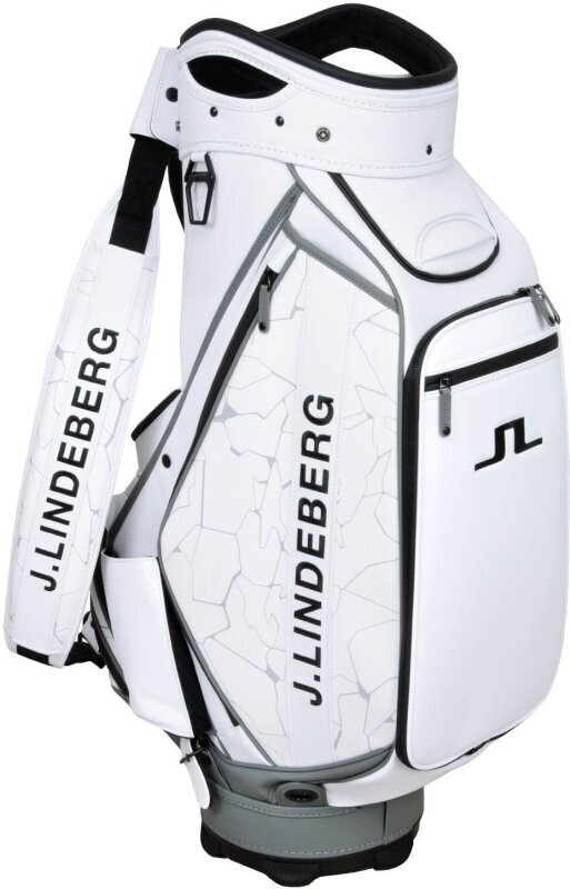 Чантa за голф J.Lindeberg Staff Slit White Чантa за голф