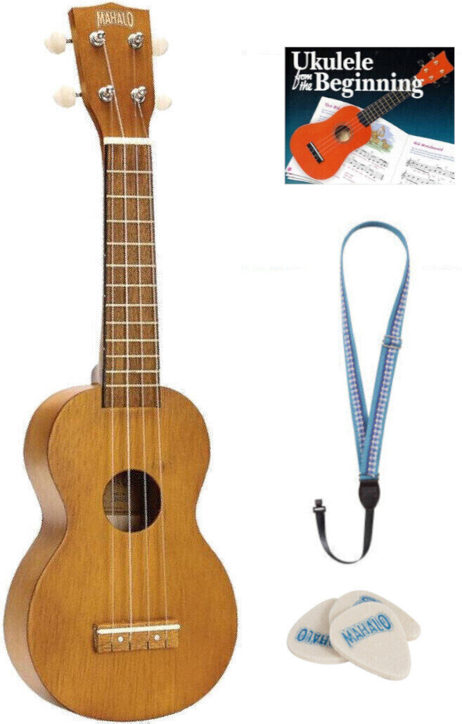 Soprano ukulele Mahalo MK1-TBR SET Soprano ukulele Transparent Brown