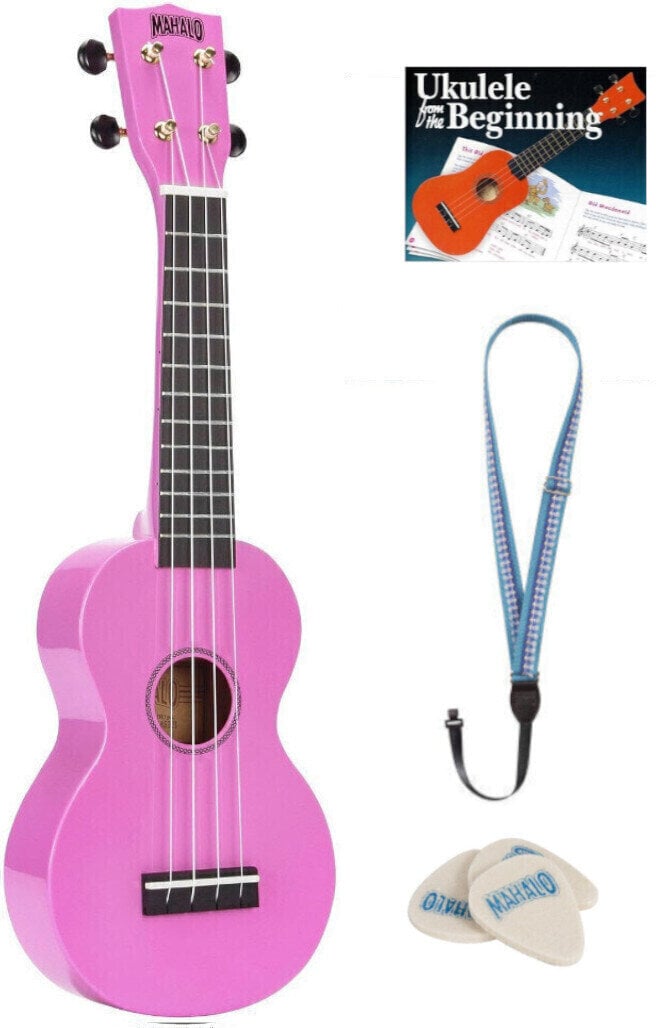 Szoprán ukulele Mahalo MR1-PK SET Szoprán ukulele Rózsaszín