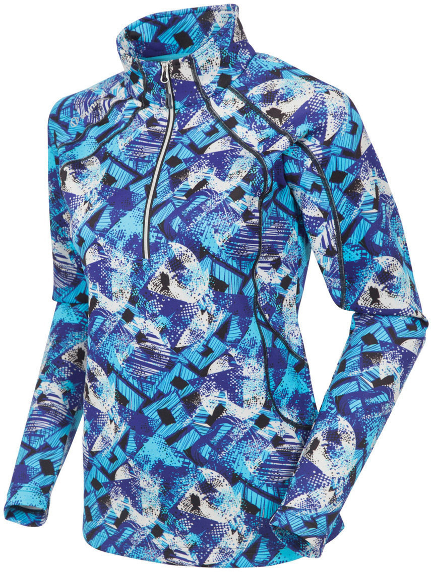 Hoodie/Trui Sunice Women Megan Layers Pullover Violet Blue Flash Print M