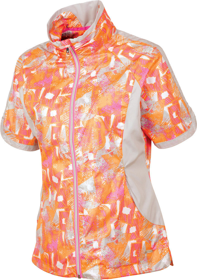 Kapuzenpullover/Pullover Sunice Women Britanny Windwear Oyster/Neon Pink Flash Print S