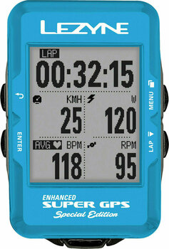 Électronique cycliste Lezyne Super GPS Blue - 1