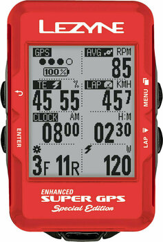 Electronică biciclete Lezyne Super GPS Red