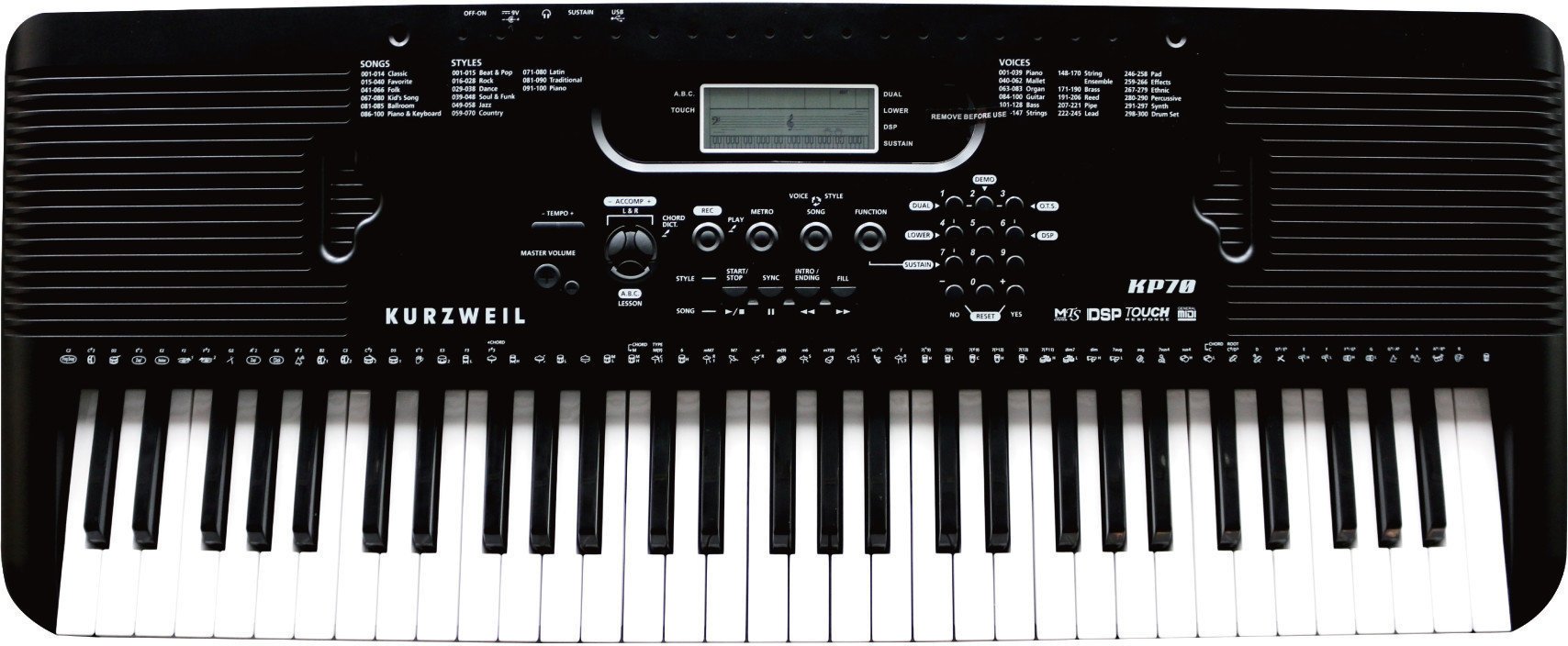 Keyboard med berøringsrespons Kurzweil KP70