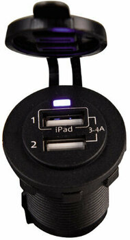 Gniazdo do łodzi Talamex USB Socket Double 3.4A Black Eyes Flush Frame - 1