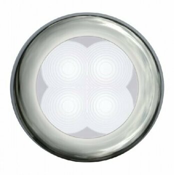 Hella Marine White LED Round Courtesy Lamp 12V Slim Line Polished stainless steel rim