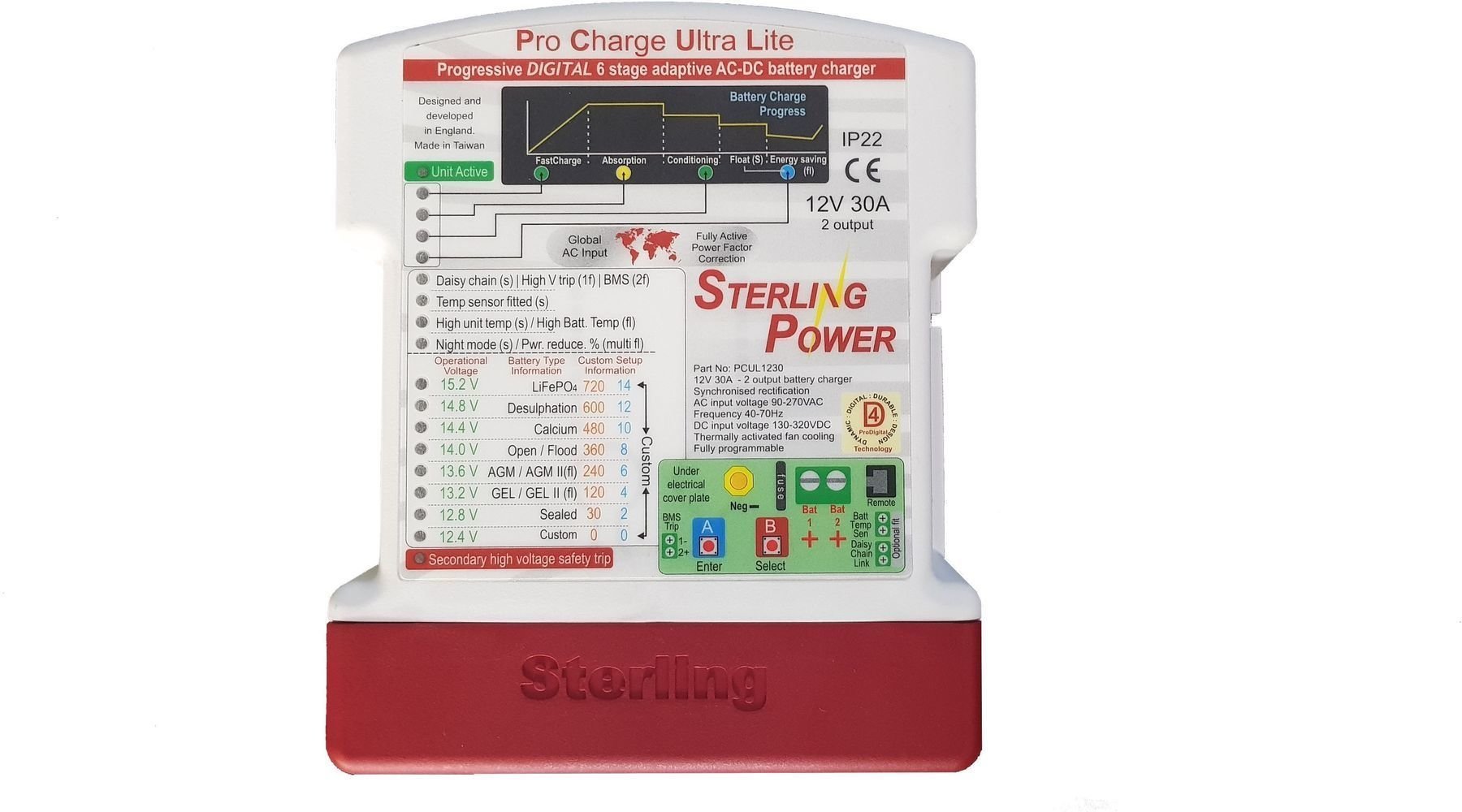 Carregador de baterias marítimas Sterling Power Pro Charge Ultra Lite