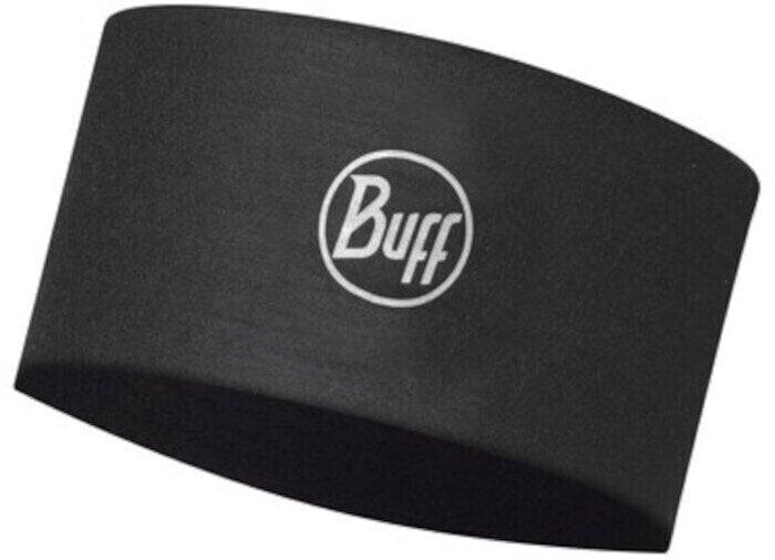 Cinta / Diadema para correr Buff CoolNet UV+ Headband Solid Black UNI Cinta / Diadema para correr