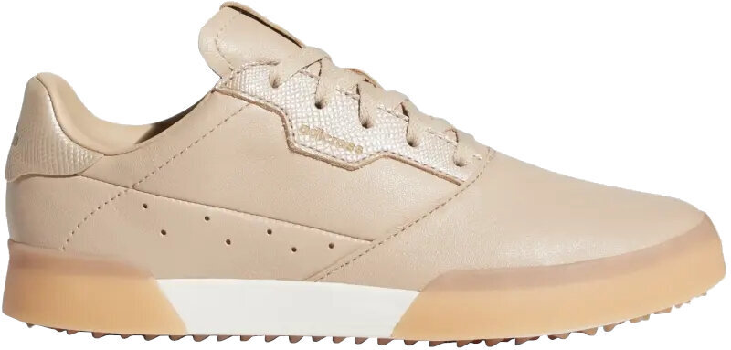 Calçado de golfe para mulher Adidas W Adicross Retro Ash Pearl/Gold Metal/White 39 1/3 Calçado de golfe para mulher
