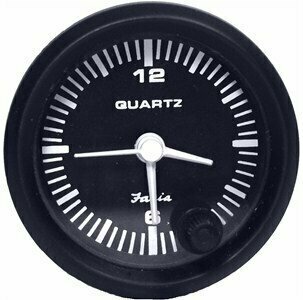 Boat Instrument Faria Clock Quartz Analog - Black - 1