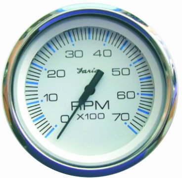 Instrumente de bord  Faria Tachometer 0-7000 RPM - White