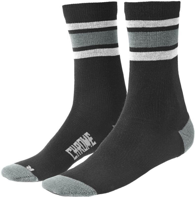 Chaussettes trekking et randonnée Chrome Merino Stripe Crew Black/Castle Rock L Chaussettes trekking et randonnée