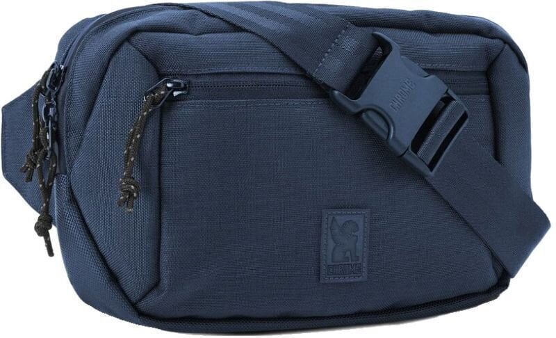 Wallet, Crossbody Bag Chrome Ziptop Waistpack Navy Blue Tonal Waistbag