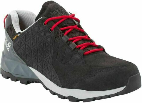 Mens Outdoor Shoes Jack Wolfskin Cascade Hike LT Texapore Low Black/Red 43 Mens Outdoor Shoes - 1